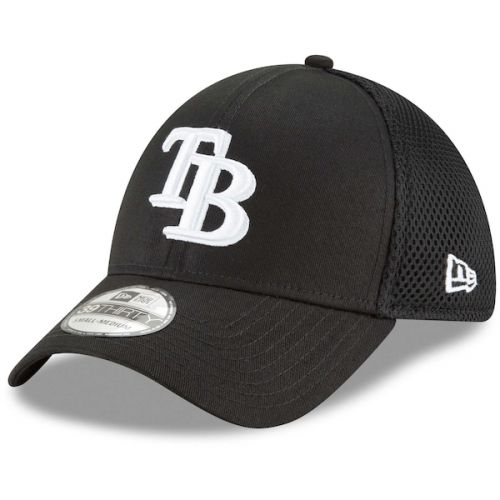  Men's Tampa Bay Rays New Era Black Neo 39THIRTY Unstructured Flex Hat