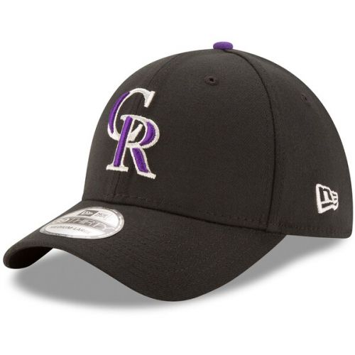  Men's Colorado Rockies New Era Black Game Team Classic 39THIRTY Flex Hat