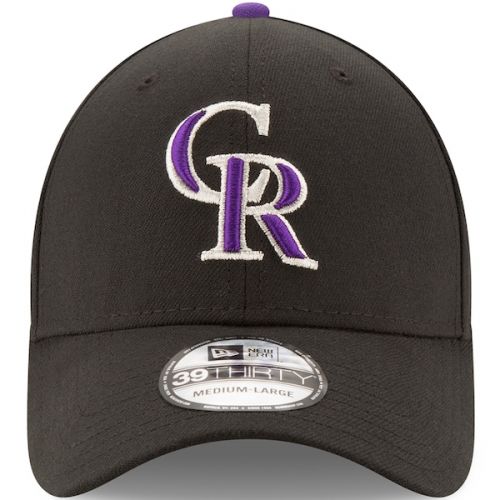  Men's Colorado Rockies New Era Black Game Team Classic 39THIRTY Flex Hat