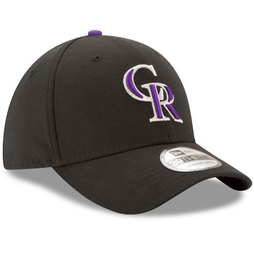  Men's Colorado Rockies New Era Black Game Team Classic 39THIRTY Flex Hat