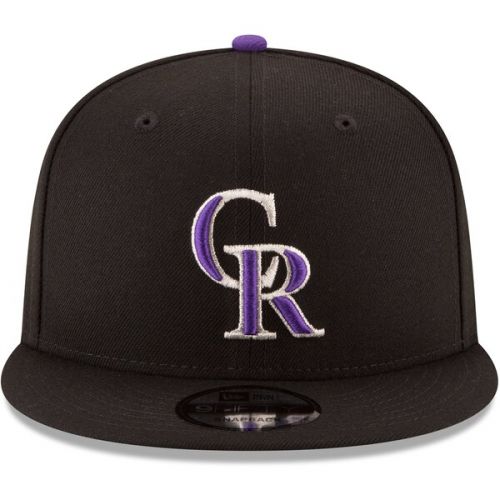  Men's Colorado Rockies New Era Black Team Color 9FIFTY Adjustable Hat