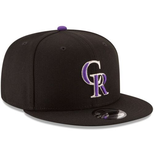  Men's Colorado Rockies New Era Black Team Color 9FIFTY Adjustable Hat