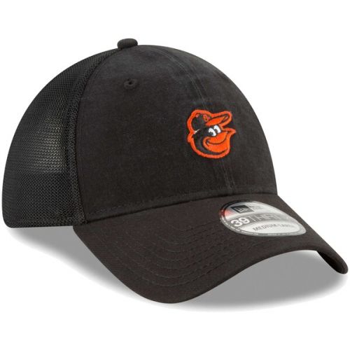  Men's Baltimore Orioles New Era Black Team Precision 39THIRTY Flex Hat