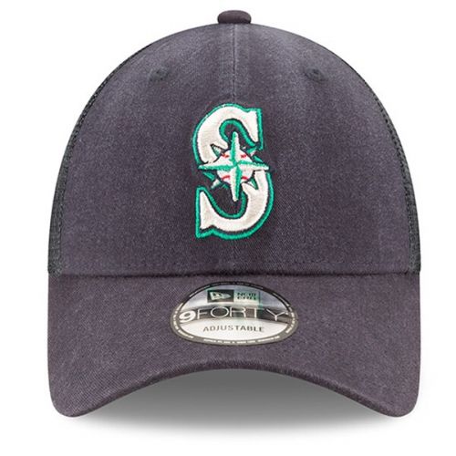  Men's Seattle Mariners New Era Navy Trucker 9FORTY Adjustable Snapback Hat