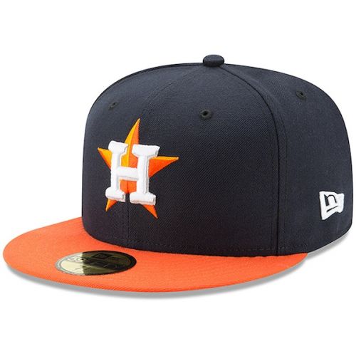  Youth Houston Astros New Era NavyOrange Authentic Collection On-Field Road 59FIFTY Fitted Hat