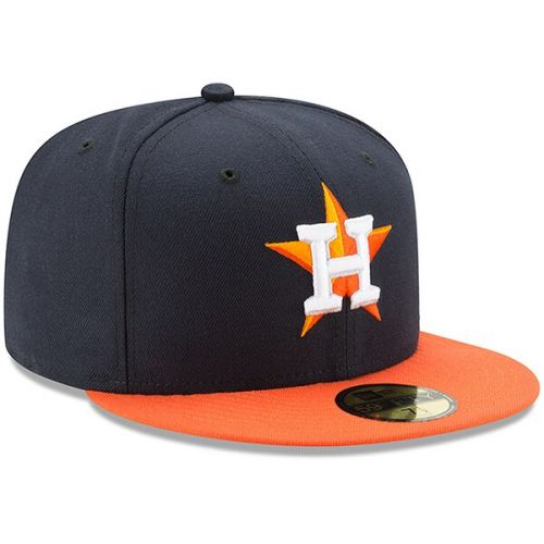 Youth Houston Astros New Era NavyOrange Authentic Collection On-Field Road 59FIFTY Fitted Hat