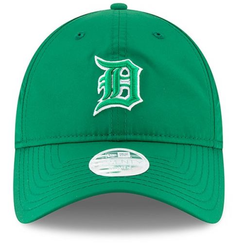  Women's Detroit Tigers New Era Green 2018 St. Patrick's Day Prolight 9TWENTY Adjustable Hat