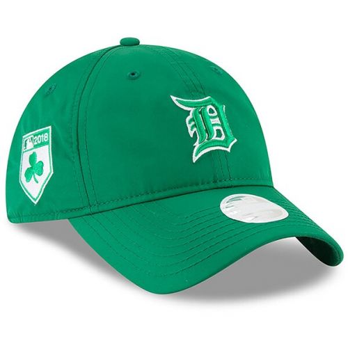  Women's Detroit Tigers New Era Green 2018 St. Patrick's Day Prolight 9TWENTY Adjustable Hat