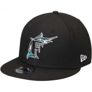 Men's Florida Marlins New Era Black Team Color 9FIFTY Adjustable Hat