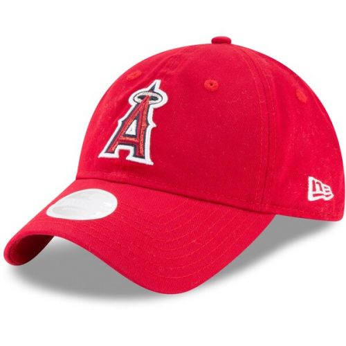  Women's Los Angeles Angels New Era Red Team Glisten 9TWENTY Adjustable Hat