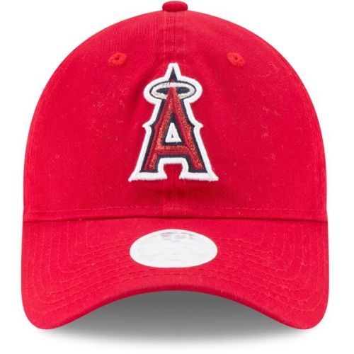  Women's Los Angeles Angels New Era Red Team Glisten 9TWENTY Adjustable Hat