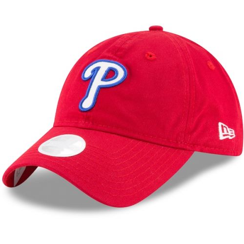  Women's Philadelphia Phillies New Era Red Team Glisten 9TWENTY Adjustable Hat