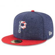 Men's Pittsburgh Pirates New Era Heathered NavyHeathered Red 2017 Stars & Stripes 59FIFTY Fitted Hat