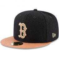 Men's Boston Red Sox New Era BlackNatural Wilson Collaboration 59FIFTY Fitted Hat