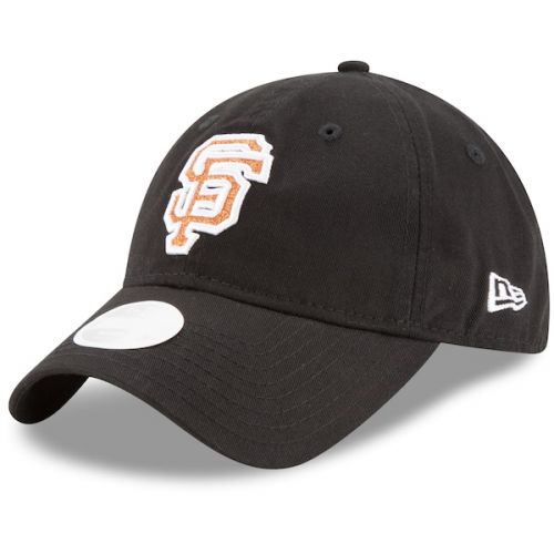  Women's San Francisco Giants New Era Black Team Glisten 9TWENTY Adjustable Hat