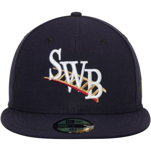  Men's Scranton Wilkes-Barre RailRiders New Era Navy Alternate Authentic Collection 59FIFTY Fitted Hat