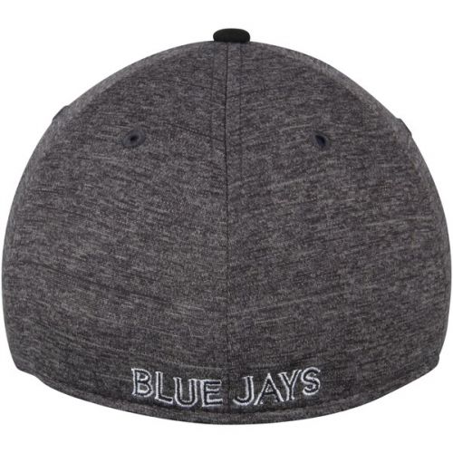  Men's Toronto Blue Jays New Era Heathered GrayBlack Shadow Tech 39THIRTY Flex Hat