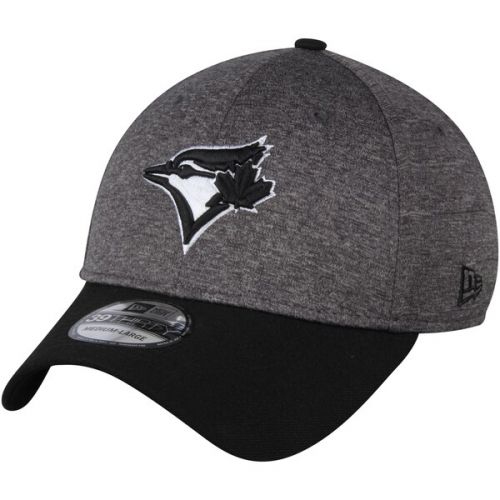  Men's Toronto Blue Jays New Era Heathered GrayBlack Shadow Tech 39THIRTY Flex Hat