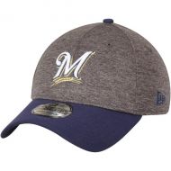 Men's Adult Milwaukee Brewers New Era Heathered GrayNavy 39THIRTY Shadow Tech Flex Hat