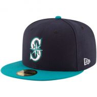 Youth Seattle Mariners New Era NavyAqua Authentic Collection On-Field Alternate 59FIFTY Fitted Hat