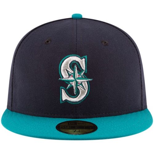  Youth Seattle Mariners New Era NavyAqua Authentic Collection On-Field Alternate 59FIFTY Fitted Hat
