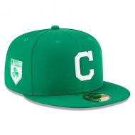 Men's Cleveland Indians New Era Green 2018 St. Patrick's Day Prolight 59FIFTY Performance Fitted Hat