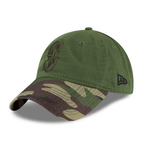  Men's Seattle Mariners New Era GreenCamo 2017 Memorial Day 9TWENTY Adjustable Hat