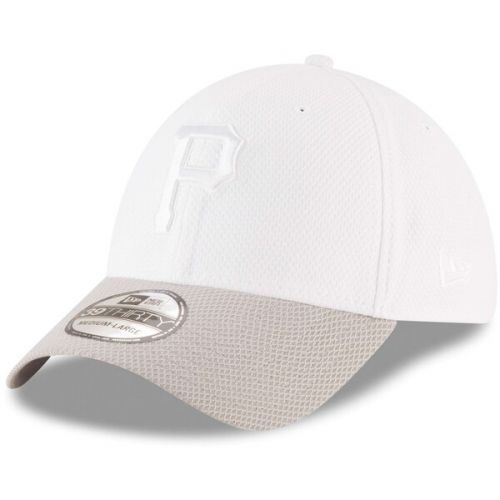  Men's Pittsburgh Pirates New Era White Tone Tech Redux 2 39THIRTY Flex Hat