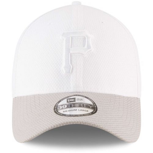  Men's Pittsburgh Pirates New Era White Tone Tech Redux 2 39THIRTY Flex Hat