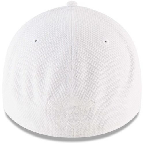  Men's Pittsburgh Pirates New Era White Tone Tech Redux 2 39THIRTY Flex Hat