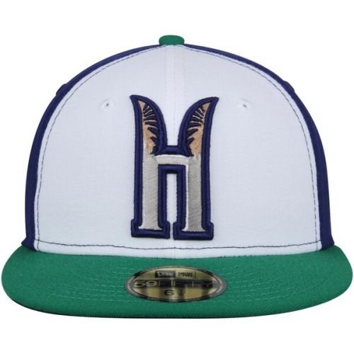  Men's Hartford Yard Goats New Era WhiteNavy Authentic Collection On-Field 59FIFTY Fitted Hat