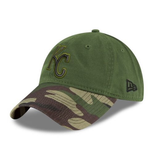  Men's Kansas City Royals New Era GreenCamo 2017 Memorial Day 9TWENTY Adjustable Hat