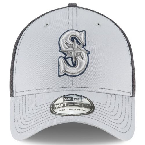  Men's Seattle Mariners New Era Gray Grayed Out Neo 39THIRTY Flex Hat