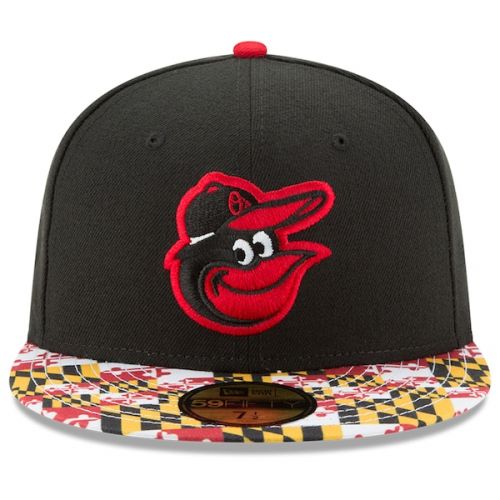  Men's Baltimore Orioles New Era Black Preakness Turn Back the Clock 59FIFTY Fitted Hat