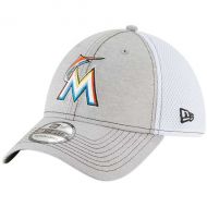 Men's Miami Marlins New Era Gray Classic Shade Neo 39THIRTY Flex Hat