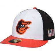 Men's Baltimore Orioles New Era WhiteOrange Authentic Collection On-Field 59FIFTY Low Profile Flex Hat with 911 Side Patch