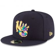 Men's New Orleans Baby Cakes New Era Navy Road Authentic Collection On-Field 59FIFTY Fitted Hat