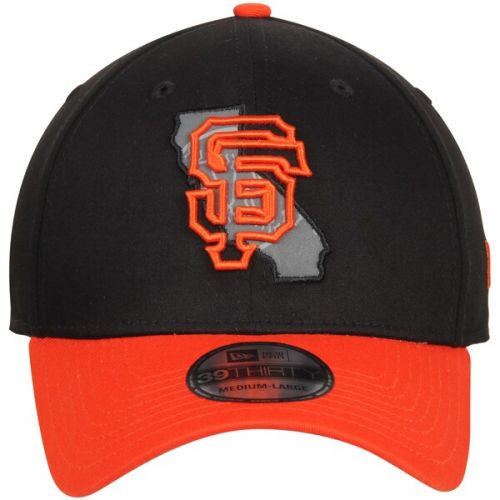  Men's San Francisco Giants New Era BlackOrange State Flective 39THIRTY Flex Hat