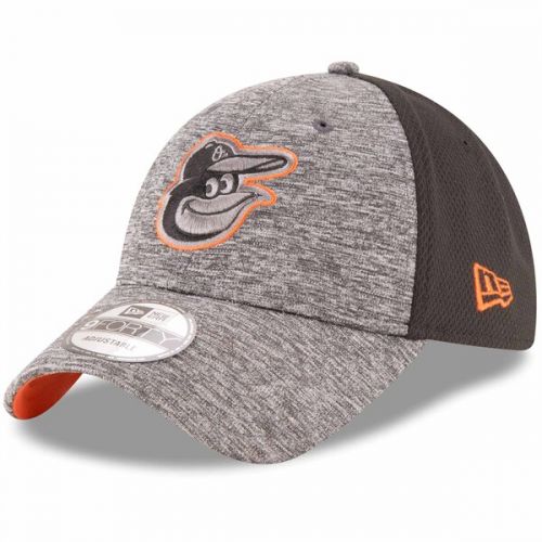  Men's Baltimore Orioles New Era Heathered GrayBlack Shadowed Team Logo 9FORTY Adjustable Hat