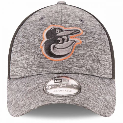  Men's Baltimore Orioles New Era Heathered GrayBlack Shadowed Team Logo 9FORTY Adjustable Hat