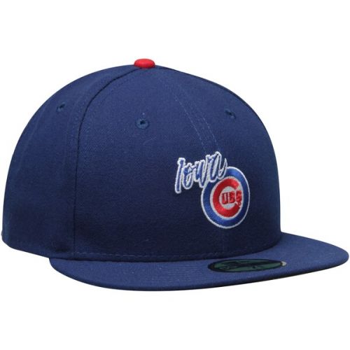  Men's Iowa Cubs New Era Royal Authentic Road 59FIFTY Fitted Hat