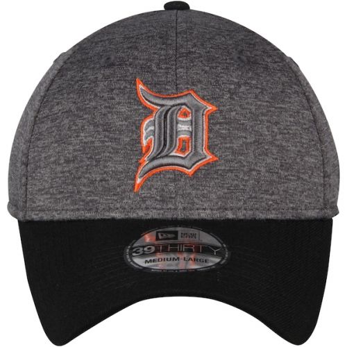  Men's Detroit Tigers New Era Heathered GrayBlack 39THIRTY Shadow Tech Color Pop Flex Hat