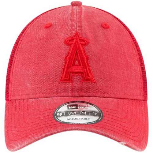  Men's Los Angeles Angels New Era Red Tonal Washed 9TWENTY Adjustable Hat