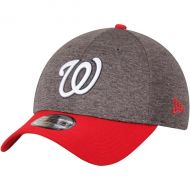 Men's Adult Washington Nationals New Era Heathered GrayRed 39THIRTY Shadow Tech Flex Hat