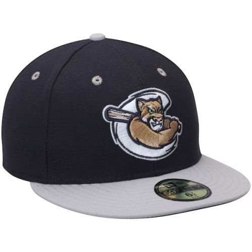 Men's Kane County Cougars New Era NavyGray Road Authentic Collection Low Profile 59FIFTY Fitted Hat