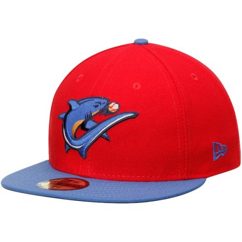  Men's Clearwater Threshers New Era RedBlue Authentic Road 59FIFTY Fitted Hat