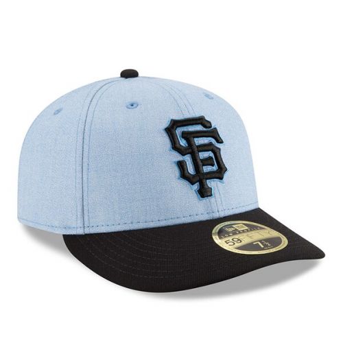  Men's San Francisco Giants New Era Light Blue 2018 Father's Day On Field Low Profile 59FIFTY Fitted Hat