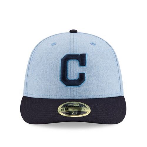  Men's Cleveland Indians New Era Light Blue 2018 Father's Day On Field Low Profile 59FIFTY Fitted Hat