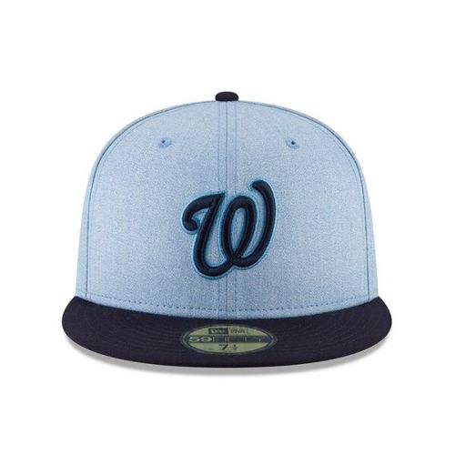  Men's Washington Nationals New Era Light Blue 2018 Father's Day On Field 59FIFTY Fitted Hat
