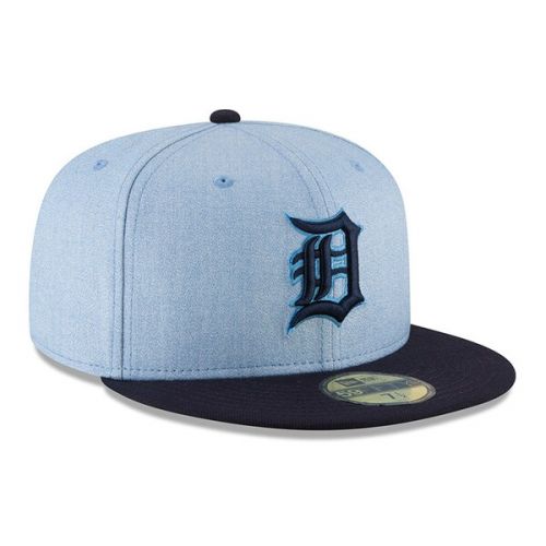  Men's Detroit Tigers New Era Light Blue 2018 Father's Day On Field 59FIFTY Fitted Hat